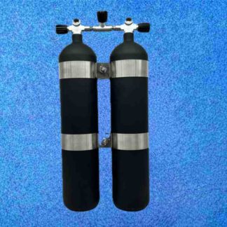 Doppel Tauchflasche 8,5L 232 Bar konkavem Boden - Schwarz