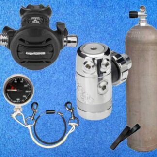 Tauchflasche 50cuft mit Apeks Atemegler