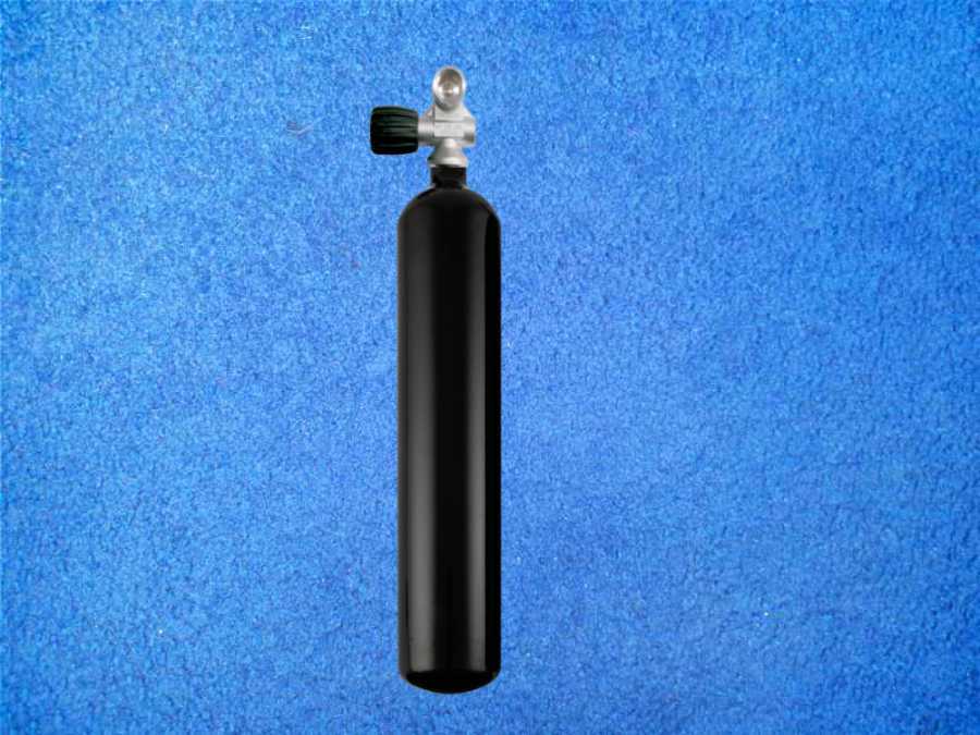 Tauchflasche 3 Liter 300 bar mit Mono-Ventil - Links