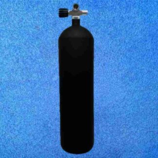 Tauchflasche 12 Liter Matt Schwarz konkav mit Brückenventil