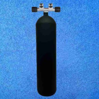 Tauchflasche 12 Liter Matt Schwarz konkav mit Twinventil