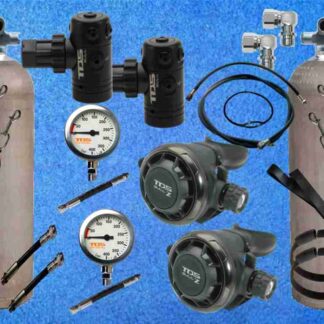 Sidemount Alu Tauchflasche 80cft TDS Atemregler Set