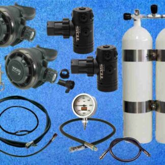 Atemregler Set TDS Gull z Tek Black mit D12 konkav